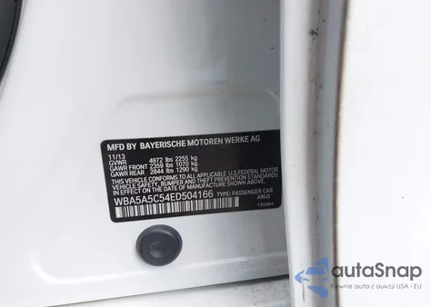 2014 BMW 528I z USA, uszkodzony, nr VIN WBA5A5C54ED504166